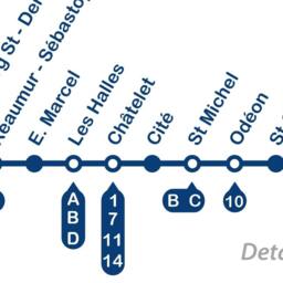 Paris Subway Line 4 Wall Decal Ch??telet, Montparnasse - thumbnail 3