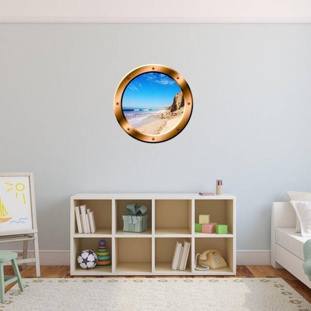 Ocean Beach Porthole Window View Peel & Stick Wall Decal Sticker - Vwaq Bp32 - image 1