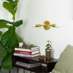 Brass Double Hinge Arm Wall Sconce - Custom Finish & Led Or Antique Bulbs Milk White Tube Bedroom Lighting - thumbnail 3