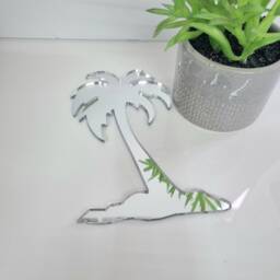Palm Tree Acrylic Mirror Wall Art Engraved Options - thumbnail 2