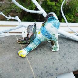 Handmade Ceramic Cat Figurine, Small Animal Sculpture, Home Decor - thumbnail 3