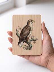 White-Tailed Eagle Art Print - Vintage Scottish Sea Pine Wooden Postcard Wall - thumbnail 1