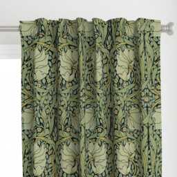 Victorian Floral Curtain Panel - Vintage Style Morris Inspired Damask Pimpernel Custom By Peacoquettedesigns - thumbnail 1