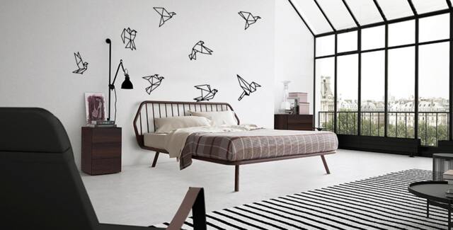 8x Origami Birds Wall Sticker/Black Or White Small Large - image 1