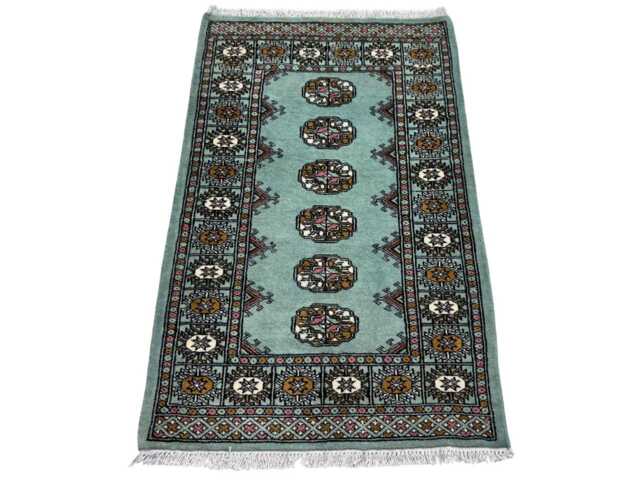 2.6x4 Teal Color Bokhara Rug - 0.80x1.20 Bedroom Luxury Area Turkish Fine Quality Afghan - image 1