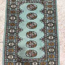 2.6x4 Teal Color Bokhara Rug - 0.80x1.20 Bedroom Luxury Area Turkish Fine Quality Afghan - thumbnail 3
