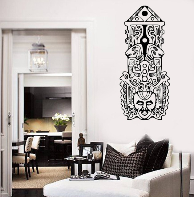 Wall Art Mural Aztec Totem Poles North American Ethnic Decor For Home - #2728Dn - image 1