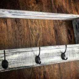 Rustic Handmade Coat Rack With Decorative Shelf - thumbnail 4