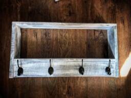 Rustic Handmade Coat Rack With Decorative Shelf