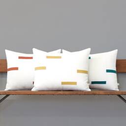 New Size Interconnection Pillows, Black & Cream Dash Pillow Cover - 14x35 By Jillian Rene Decor, Scattered Lines Stripes - thumbnail 3