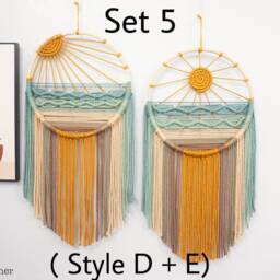 Rustic Macrame Sunset Wall Art Boho Nursery Decor, Sun Dreamcatcher , Beach Macrame, Housewarming Gift - thumbnail 3