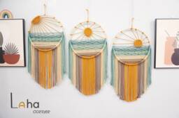Rustic Macrame Sunset Wall Art Boho Nursery Decor, Sun Dreamcatcher , Beach Macrame, Housewarming Gift