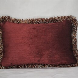 Large Custom Green Gold Chenille Fringe Pillow For Sofa Or Chair Handmade in Usa - thumbnail 2