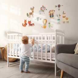 Boho Animals Wall Stickers For Baby Room, Brown Children's Room Decor, Animals Decal Kids Self Adhesive - thumbnail 3