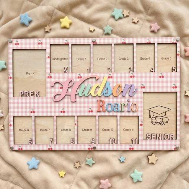 Personalized School Years Photo Frame, Pre K To Graduation Picture Custom Name Frame - image 1