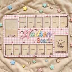 Personalized School Years Photo Frame, Pre K To Graduation Picture Custom Name Frame - thumbnail 1
