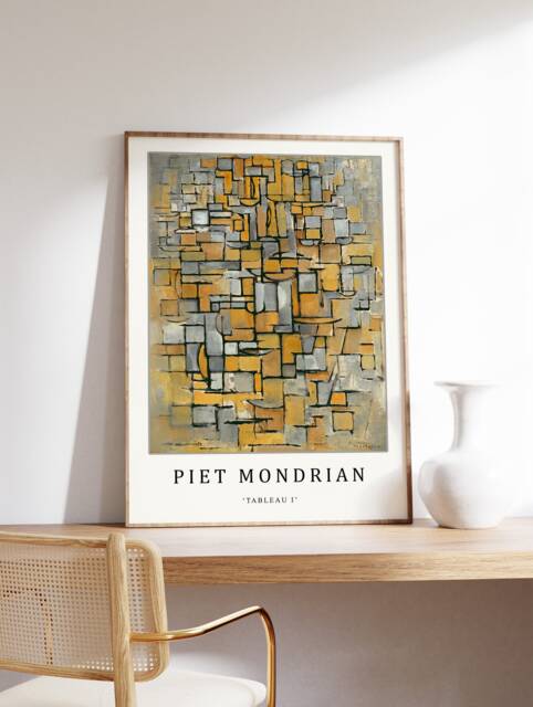 Piet Mondrian Poster, Tableau 1, Art Print, Bauhaus Abstract Art, Cubism, Modern Gift, A1/A2/A3/A4 - image 1