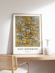 Piet Mondrian Poster, Tableau 1, Art Print, Bauhaus Abstract Art, Cubism, Modern Gift, A1/A2/A3/A4 - thumbnail 1