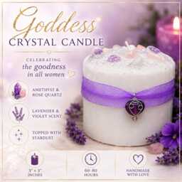 Goddess Crystal Garden Candle With Amethyst Charm