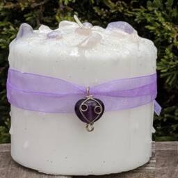 Goddess Crystal Garden Candle With Amethyst Charm - thumbnail 2