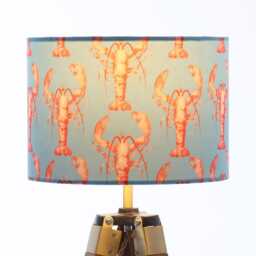 Lampshade Lobster Nautical Sea Velvet - Drum Lamp Shade 25cm 30cm 35cm 40cm 45cm Table Lamp Shade, Ceiling Pink Blue - thumbnail 2