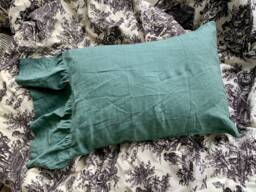 Custom Ruffled Pillowcase - Linen Pillow Shams With Long Ruffles On One Side Pillowcase Ruffles Mothers Day Gift For Her