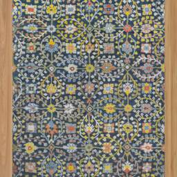 Black Oushak Rug 9x12, Floral New Zealand Wool Rug, Handmade Arn_029 - thumbnail 2