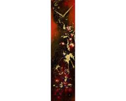 Modern Wall Decor Unique Red Clock For Bedroom, Luxury Glass Art Abstract Painting, Contemporary Home - thumbnail 1