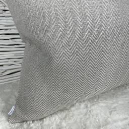 Light Grey Herringbone Cushion Cover, Modern Sofa Pillow Woven Throw Pillow, John Lewis Herringbone - thumbnail 4