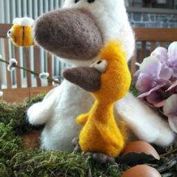 Adorable Chick Kikki Felt Felting Table Decoration Pendant Hen Chicken Rooster Bird Gift Woman Wreath Easter Summer Spring Car - thumbnail 2