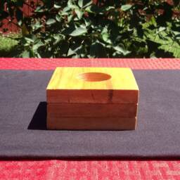 Layered Tealight - Reclaimed Wood Recycled Item Pine Candle Holder Multiple Levels Stepping Blocks - thumbnail 2