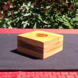 Layered Tealight - Reclaimed Wood Recycled Item Pine Candle Holder Multiple Levels Stepping Blocks - thumbnail 3