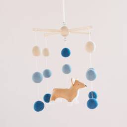 Handmade Corgi Baby Mobile Wool Felt Nursery Decor - thumbnail 4