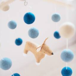 Handmade Corgi Baby Mobile Wool Felt Nursery Decor - thumbnail 3
