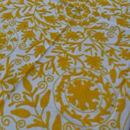 Canvas Cotton Suzani Quilt Traditional Floral Bedspread, Cozy Interior Throw - thumbnail 3