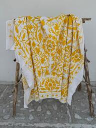 Canvas Cotton Suzani Quilt Traditional Floral Bedspread, Cozy Interior Throw - thumbnail 1