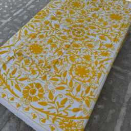 Canvas Cotton Suzani Quilt Traditional Floral Bedspread, Cozy Interior Throw - thumbnail 4