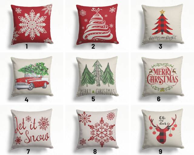 Red Xmas Home Decor/Happy New Year Pillow Top/Winter Cover/Merry Homedecor/Xmas Deer Cushion Case/Xmas Gift Ideas - image 1