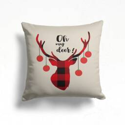 Red Xmas Home Decor/Happy New Year Pillow Top/Winter Cover/Merry Homedecor/Xmas Deer Cushion Case/Xmas Gift Ideas - thumbnail 4