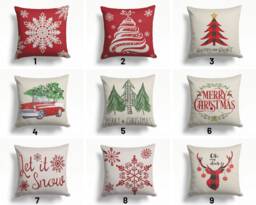 Red Xmas Home Decor/Happy New Year Pillow Top/Winter Cover/Merry Homedecor/Xmas Deer Cushion Case/Xmas Gift Ideas - thumbnail 1