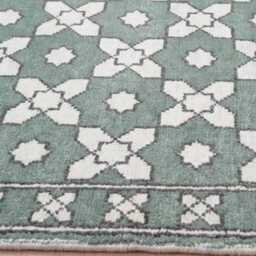 Handwoven Wool Oushak Rug, Green & Peach Floral, 9x12 Area Rug - thumbnail 2