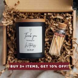 Thank You For Being Our Witness Candle Proposal Gift Gifts Wedding Card B - thumbnail 1