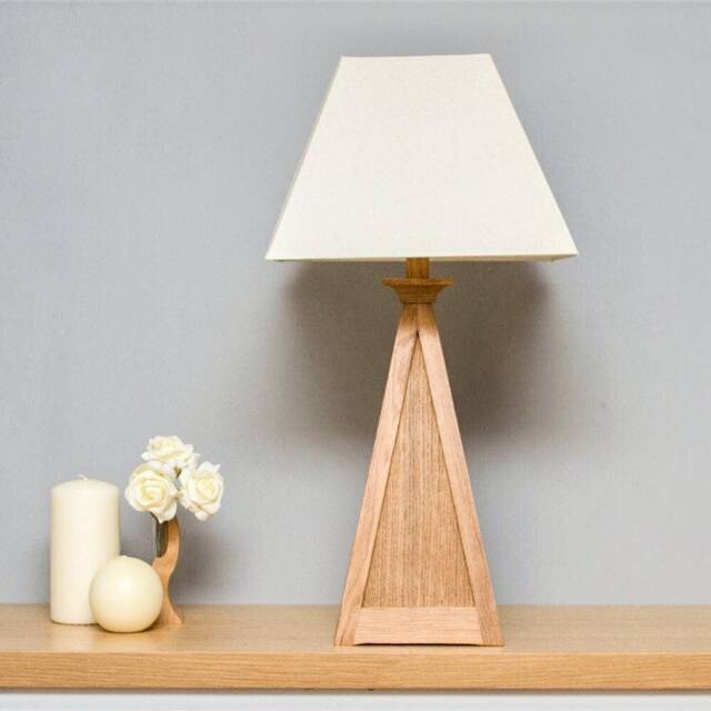 Table Lamp, Lamp, Wooden Oak Table Bedside Lamp Base, Scandi Style, Mothers Day Gift - image 1