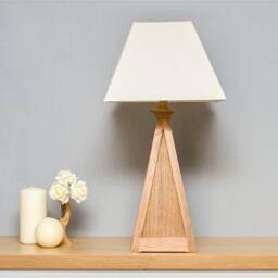 Table Lamp, Lamp, Wooden Oak Table Bedside Lamp Base, Scandi Style, Mothers Day Gift - thumbnail 1