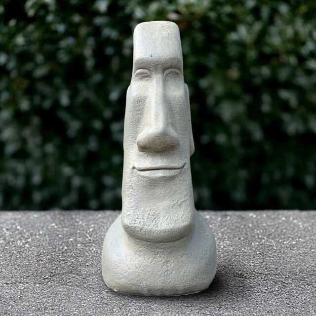 Stone Moai Head Sculpture Concrete Easter Island Statue Outdoor Figurine Cement Polynesian Style Decor Handmade Ornament Yard Art - image 1