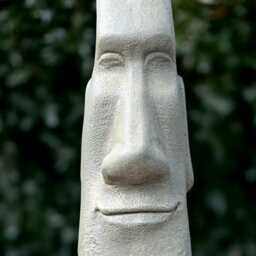 Stone Moai Head Sculpture Concrete Easter Island Statue Outdoor Figurine Cement Polynesian Style Decor Handmade Ornament Yard Art - thumbnail 3