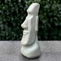Stone Moai Head Sculpture Concrete Easter Island Statue Outdoor Figurine Cement Polynesian Style Decor Handmade Ornament Yard Art - thumbnail 2