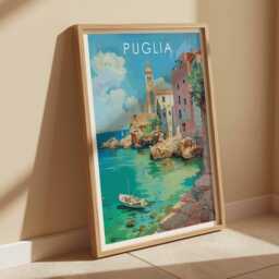 Puglia Italy Poster Coastal Landscape Art Print - thumbnail 2