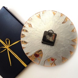 Autumn Tree Wall Clock Hand-Painted Art, Silent Clock & Tempered Glass - thumbnail 3