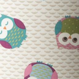 Hand Made Cream Childrens Lampshade With Cartoon Owl Design - thumbnail 2